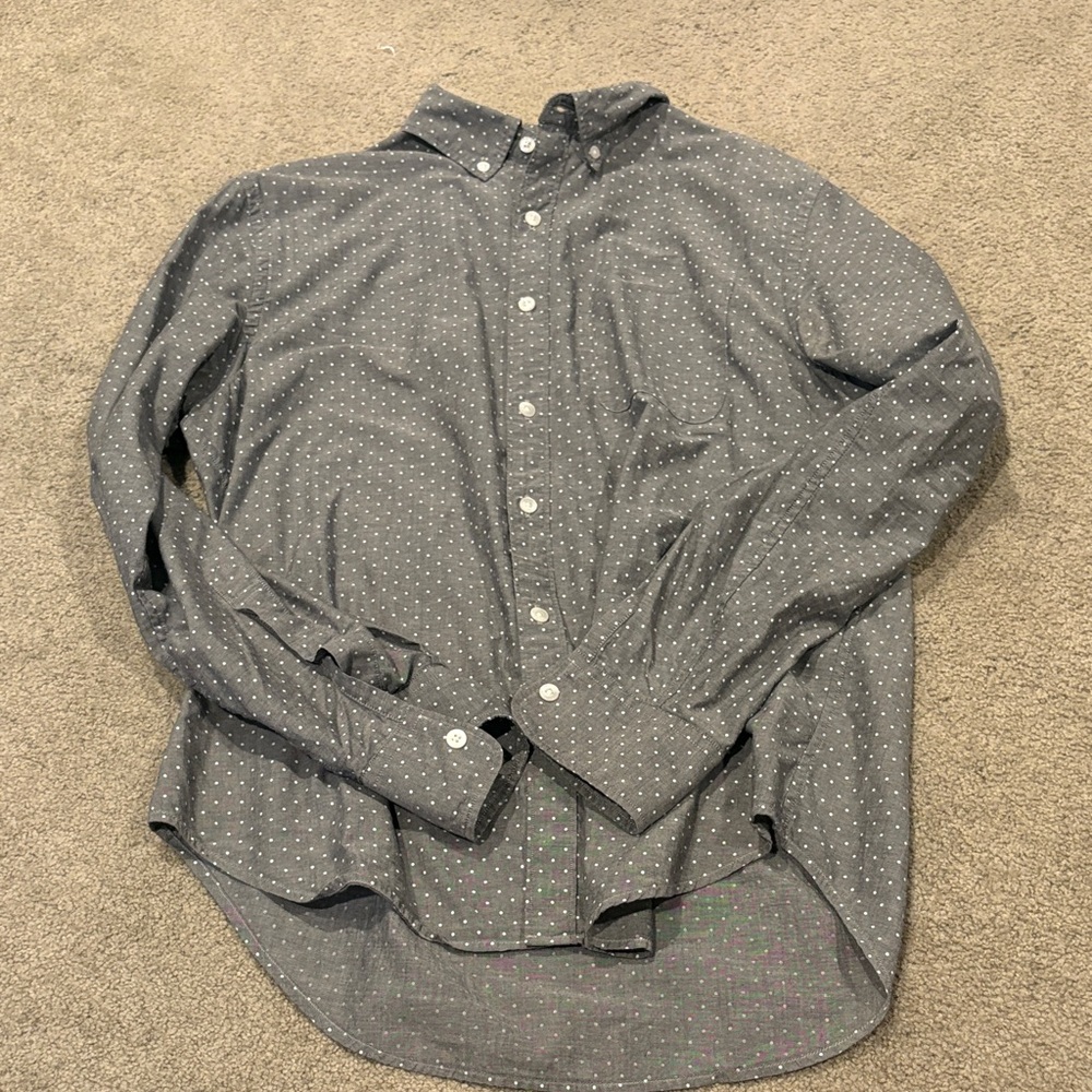 Bonobos M Gray Button Down Shirt with White Dots